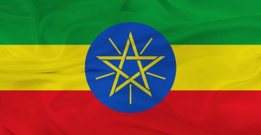 Etiyopya bayrağı havada dalgalanıyor