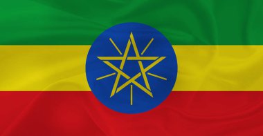Etiyopya bayrağı havada dalgalanıyor