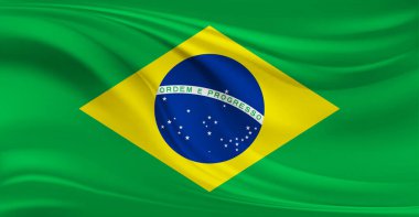 Brezilya Bayrağı Havada Dalgalanıyor