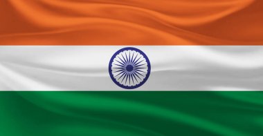 Hindistan bayrağı havada dalgalanıyor.