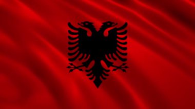 Arnavutluk Bayrak Dalgalandırma Canlandırması