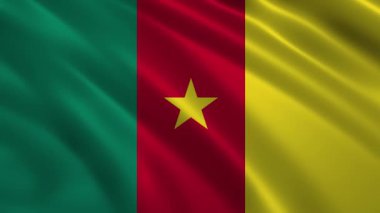 Kamerun Bayrak Dalgalandırma Canlandırması