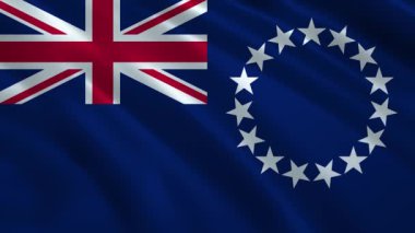 Cook Adaları Bayrak Dalgalandırma Canlandırması