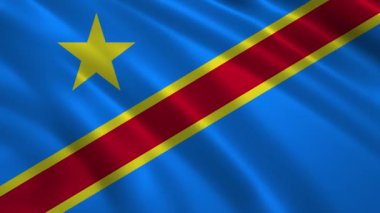 Demokratik Kongo Cumhuriyeti Bayrak Dalgalandırma Animasyonu