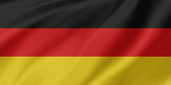 Германский флаг размахивает ветром