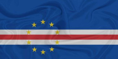 Cape Verde Bayrak Rüzgarı Yakından Dalgalanır