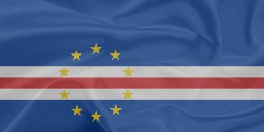 Cape Verde Bayrak Rüzgarı Yakından Dalgalanır