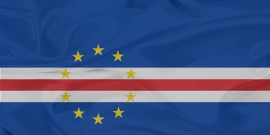 Cape Verde Bayrak Rüzgarı Yakından Dalgalanır