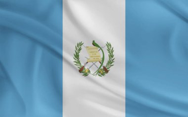 Guatemala Bayrak Rüzgarı Yakından Dalgalanır