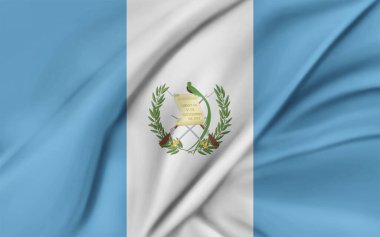Guatemala Bayrak Rüzgarı Yakından Dalgalanır