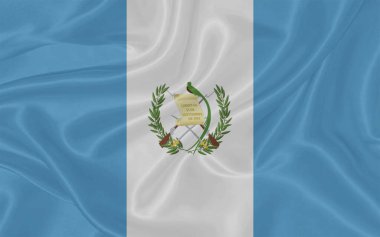 Guatemala Bayrak Rüzgarı Yakından Dalgalanır