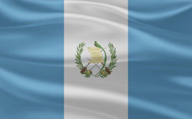 Guatemala Bayrak Rüzgarı Yakından Dalgalanır