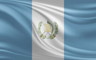 Guatemala Bayrak Rüzgarı Yakından Dalgalanır