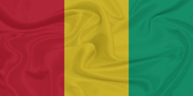 Gine Bayrak Rüzgarı Yakından Dalgalanır