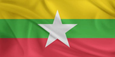 Myanmar Flag Wind Waving clipart