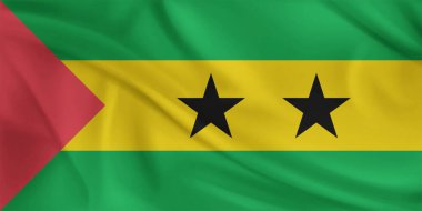 Sao Tom ve Prncipe Flag Wind Yakından Dalgalanır