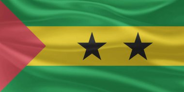 Sao Tom ve Prncipe Flag Wind Yakından Dalgalanır