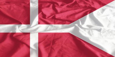 Danimarka bayrağı sallayarak yakın çekim