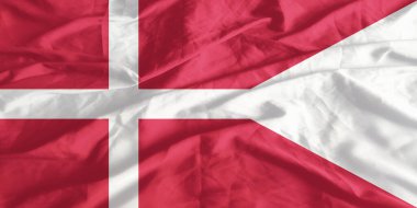 Danimarka bayrağı sallayarak yakın çekim