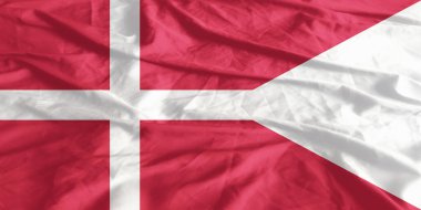 Danimarka bayrağı sallayarak yakın çekim