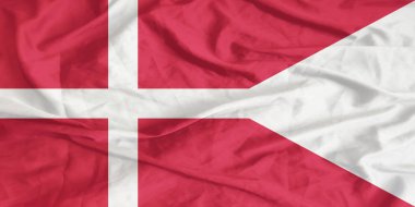 Danimarka bayrağı sallayarak yakın çekim