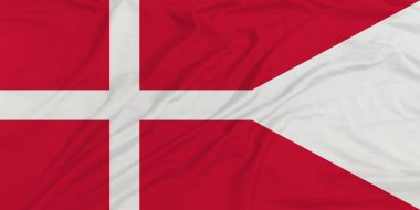 Danimarka bayrağı sallayarak yakın çekim
