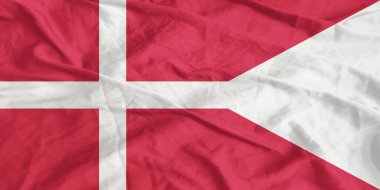 Danimarka bayrağı sallayarak yakın çekim