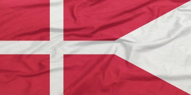 Danimarka bayrağı sallayarak yakın çekim