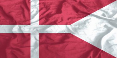 Danimarka bayrağı sallayarak yakın çekim