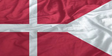 Danimarka bayrağı sallayarak yakın çekim