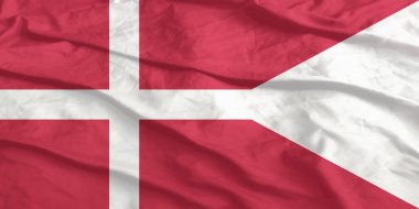 Danimarka bayrağı sallayarak yakın çekim