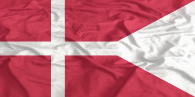 Danimarka bayrağı sallayarak yakın çekim