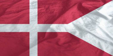 Danimarka bayrağı sallayarak yakın çekim