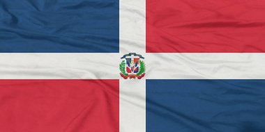 Dominik Cumhuriyeti Bayrağı Yakından Dalgalanıyor