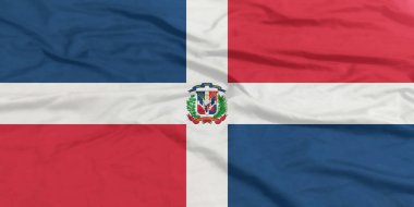 Dominik Cumhuriyeti Bayrağı Yakından Dalgalanıyor