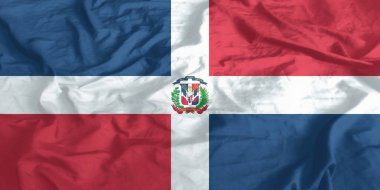 Dominik Cumhuriyeti Bayrağı Yakından Dalgalanıyor