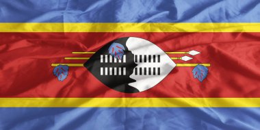 Eswatini Bayrağı Yakından Dalgalanıyor