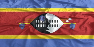 Eswatini Bayrağı Yakından Dalgalanıyor