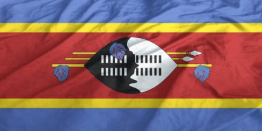 Eswatini Bayrağı Yakından Dalgalanıyor