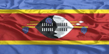 Eswatini Bayrağı Yakından Dalgalanıyor