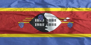 Eswatini Bayrağı Yakından Dalgalanıyor