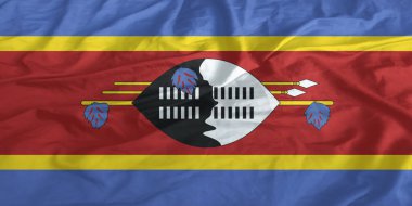 Eswatini Bayrağı Yakından Dalgalanıyor