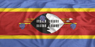 Eswatini Bayrağı Yakından Dalgalanıyor