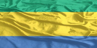 Gabon Bayrağı Yakından Dalgalanıyor