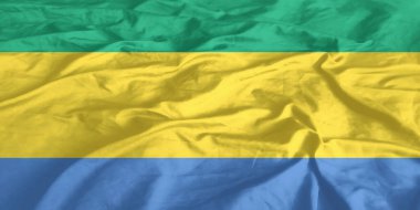 Gabon Bayrağı Yakından Dalgalanıyor