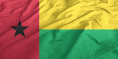 Gine Bissau Bayrağı Yakından Dalgalanıyor