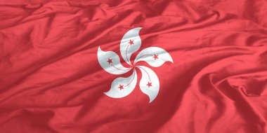 Hong Kong Bayrağı Yakından Dalgalanıyor