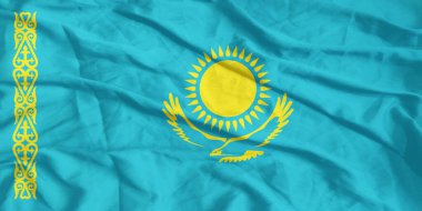 Kazakistan Bayrağı Yakından Dalgalanıyor