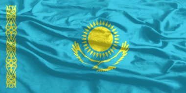 Kazakistan Bayrağı Yakından Dalgalanıyor