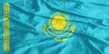Kazakistan Bayrağı Yakından Dalgalanıyor